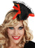 Women's Mini Black Pirate Hat on Headband with Lace Trim and Red Bows