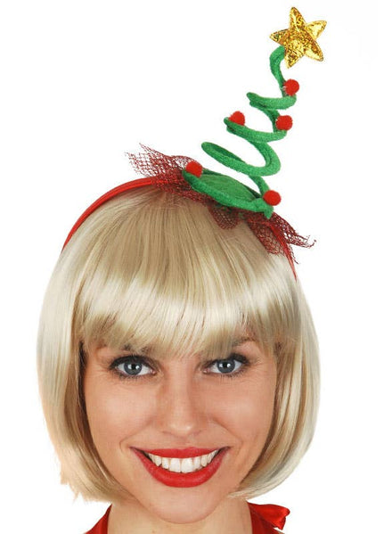 Novelty Green Spiral Christmas Tree Costume Headband