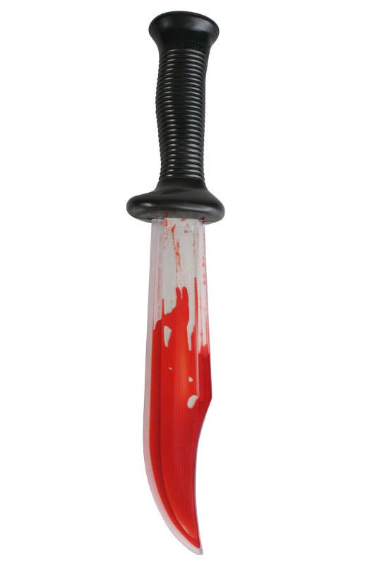 Blood Soaked Plastic Knife Costume Weapon with a Black Handle