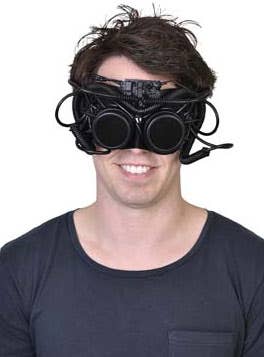 Men's Deluxe Black Steampunk Costume Mask