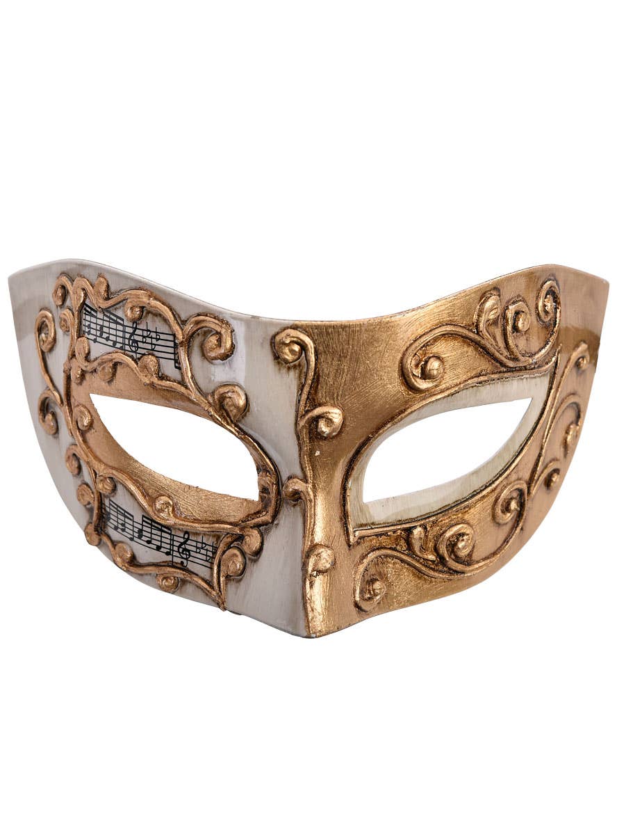 Cream and Gold Venetian Masquerade Mask