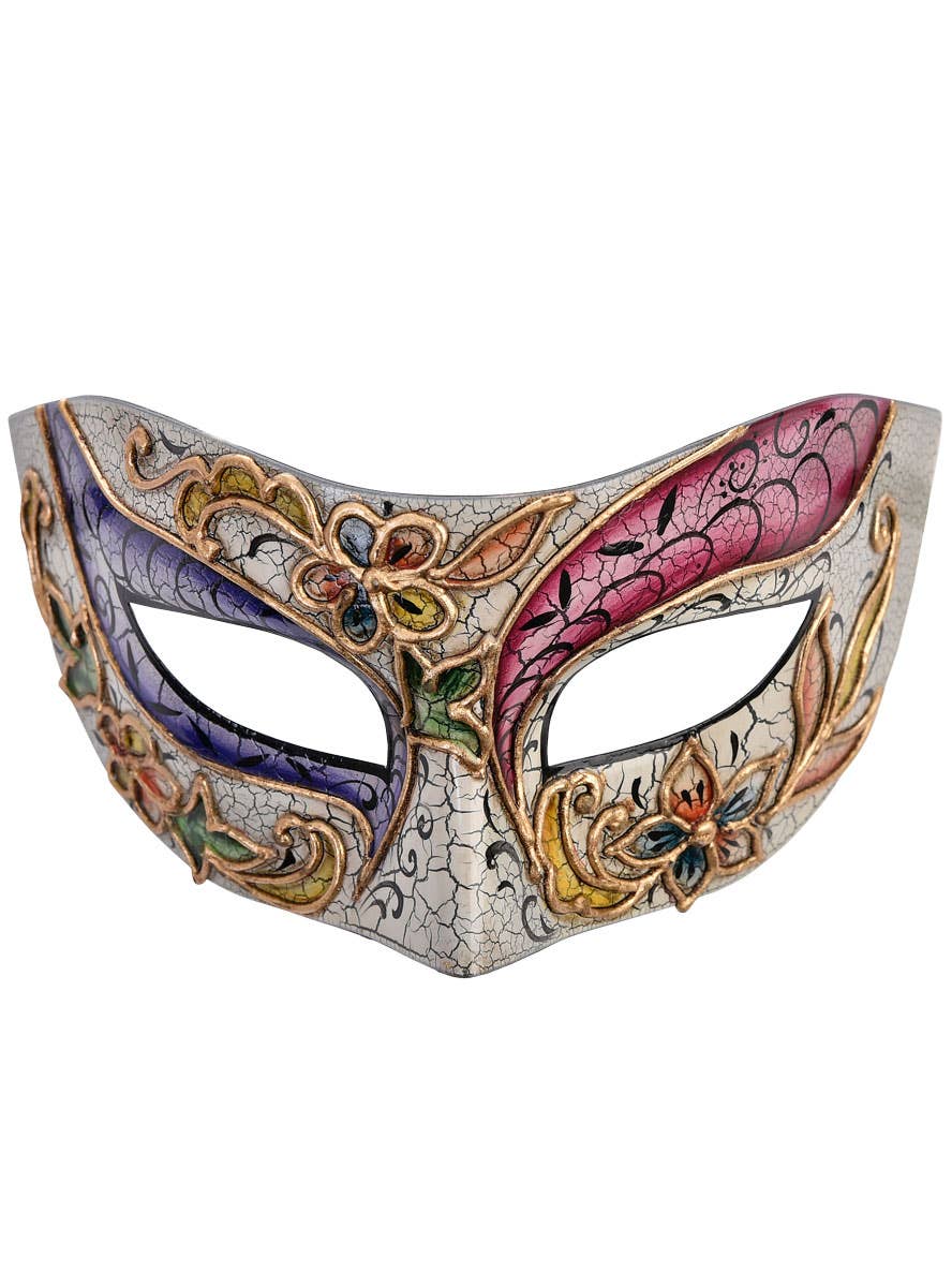 Pink Purple and Cream Venetian Masquerade Mask