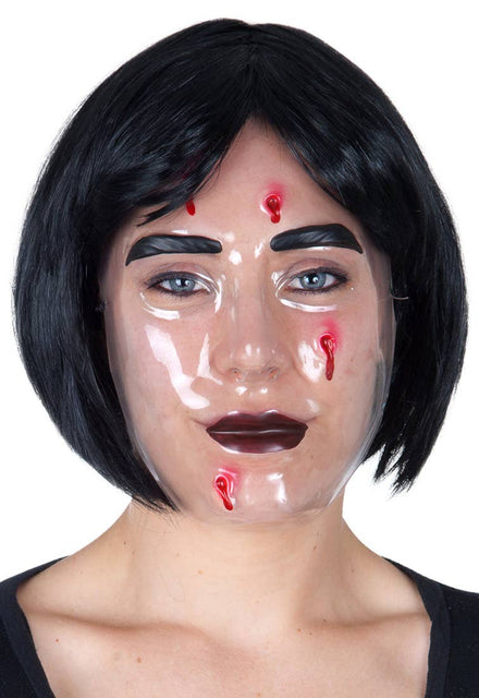 Creepy Transparent Horror Mask with Wounds