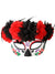 Half Face Sugar Skull Masquerade Mask with Red and Black Flowers