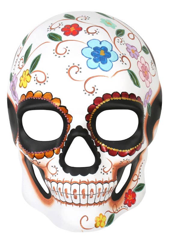 Deluxe Sugar Skull Adults White Full Face Day of The Dead Mask