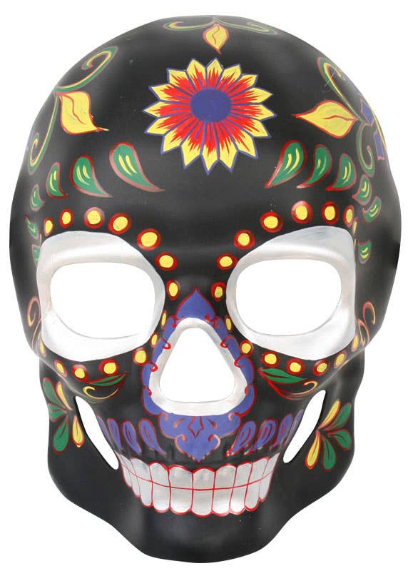 Black Sugar Skull Adults Day of The Dead Full Face Mask