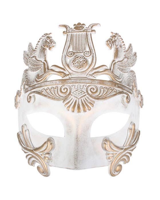 White And Cream men's Overlay Masquerade Mask Alternative