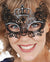 Black Filigree Metal Masquerade Mask with Rhinestones