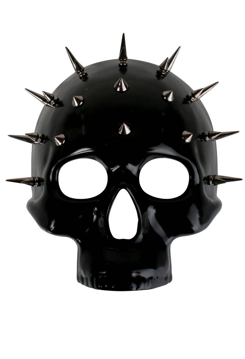 Matte Black Spiked Skull Halloween Costume Mask Alternate Image