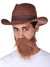 Brown Bushy Cowboy Beard And Moustache Costume Accessory Set