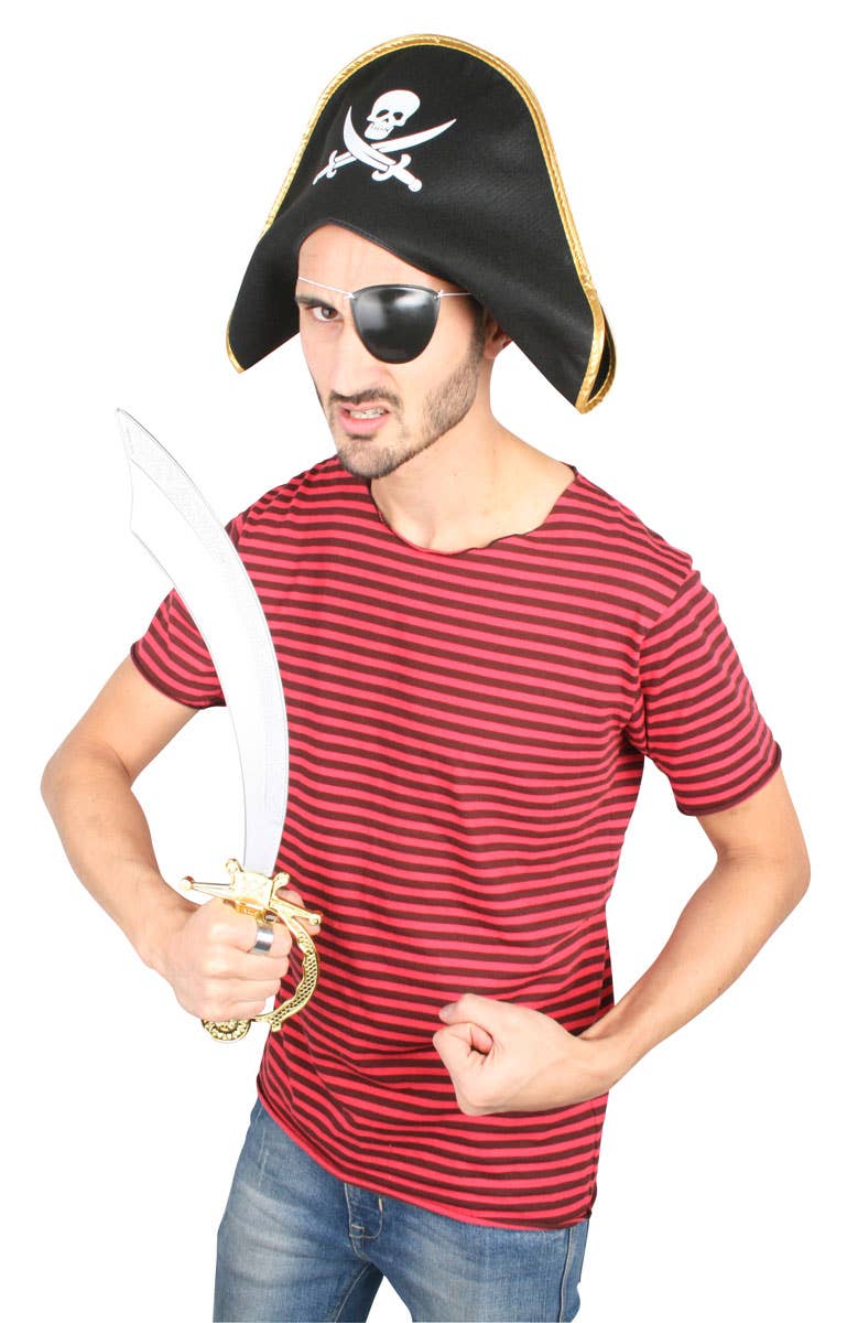 Plastic Pirate Sword and Eyepatch Costume Accessory Set
