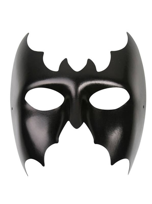 Men's Black Wet Look Batman Costume Mask Alternative