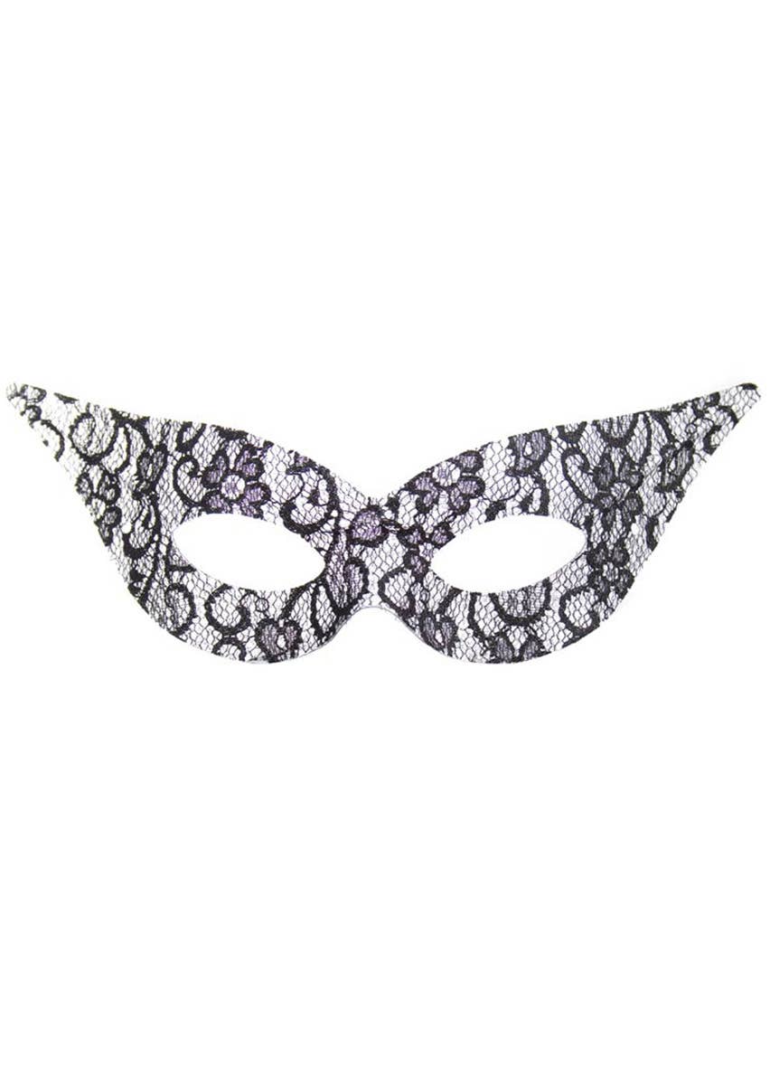 Women's Black Lace Cat Eye Masquerade Costume Mask