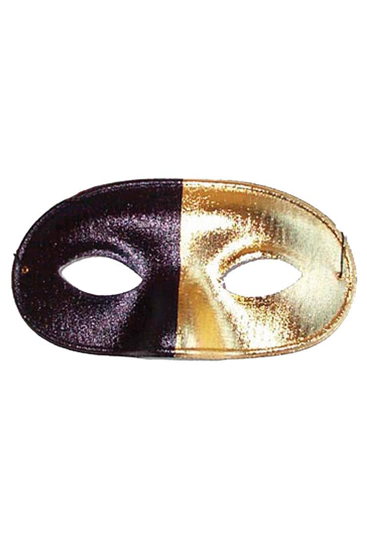 Half Black Half Gold Adult's Simple Masquerade Mask