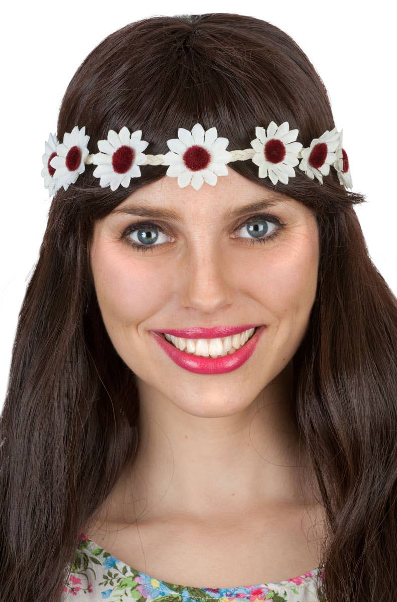 White Daisy Chain 1970's Costume Headband