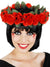 Red Rose Day of the Dead Flower Crown Costume Accessory