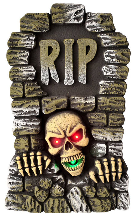 Light Up, Sound and Movement RIP Tombstone Halloween Decoration - Main Image