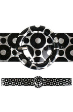 Black and Silver Mod 60s Costume Belt - Main Image