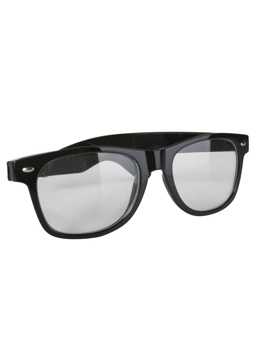 Retro Geek Black Frame Costume Spectacles Accessory