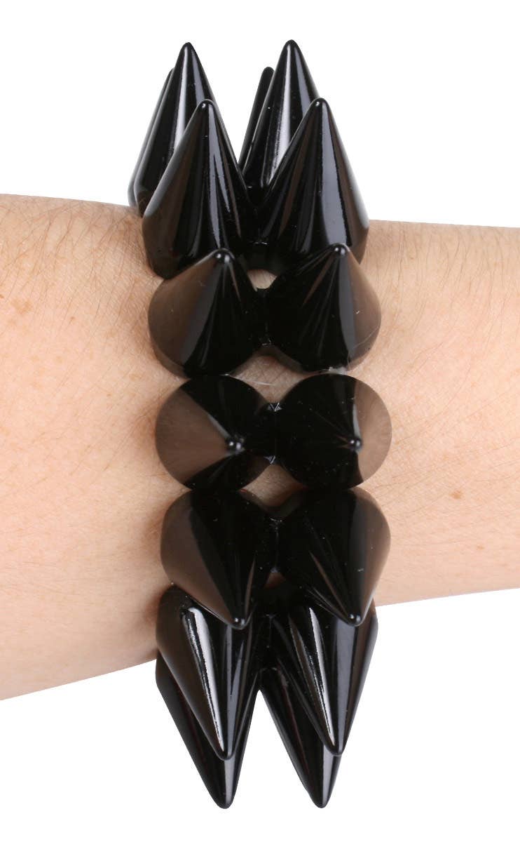 Black Spiked 80s Punk Costume Bracelet