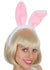 Bendable White and Pink Bunny Ears Costume Headband - Main View