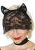 Lace Black Cat Ears Costume Headband with a Face Veil 