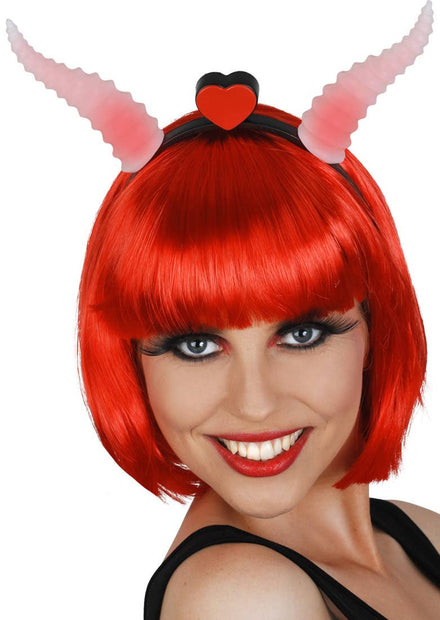 Red Light Up Ram Horns Devil Costume Accessory