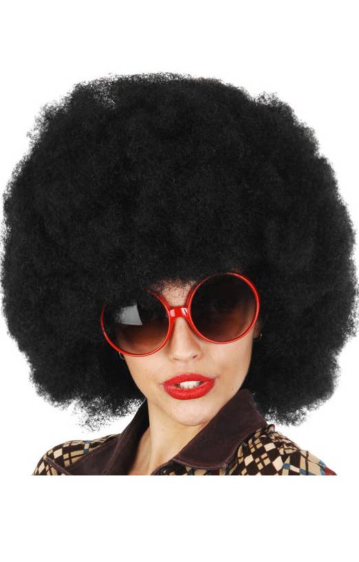 1970's Women's Mega Huge Curly Black Afro Wig Costume Accessory 