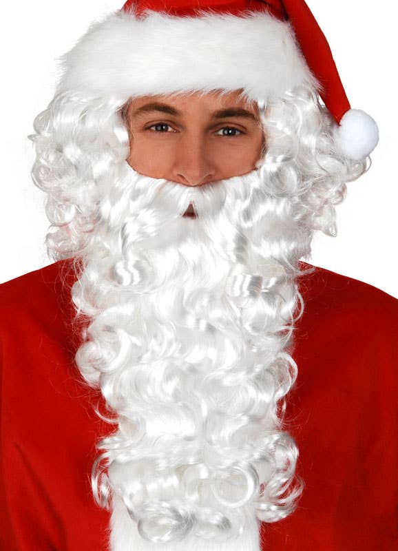 Curly White Santa Claus Costume Wig and Beard Set