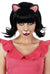 Black Kitty Women's Deluxe Black Bob Costume Wig with Ears