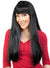 Womens Long Black Costume Wig with Bangs