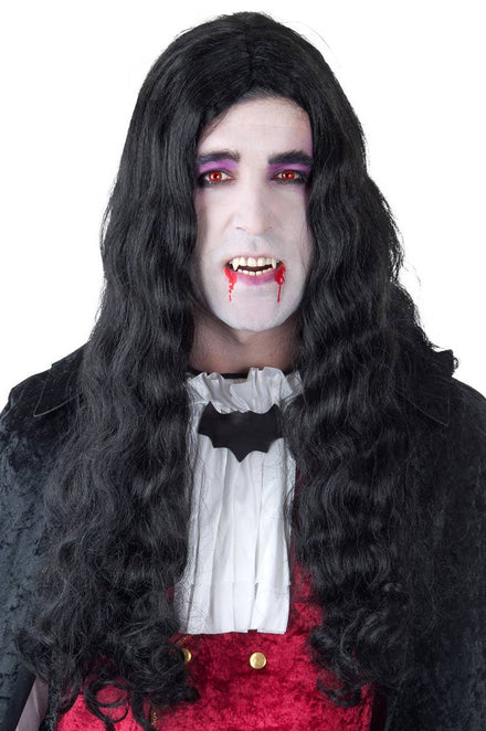 Gothic Vampire Men's Long Black Costume Wig