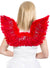 Red Feather Mini 50cm Costume Wings with Silver Tinsel - Main Image