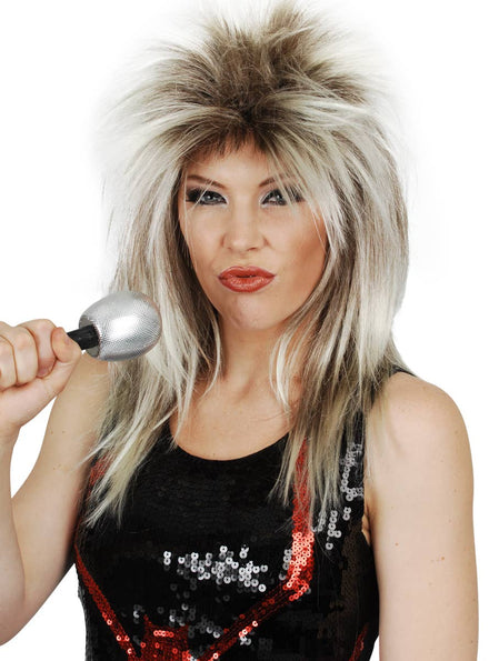 1980's Tina Turner Style Blonde Mullet Costume Wig for Women