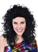 Curly Black 1970's Disco Diva Women's Costume Wig