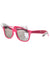 Pink Framed Costume Glasses with Mirror Lenses and Large Eyelashes