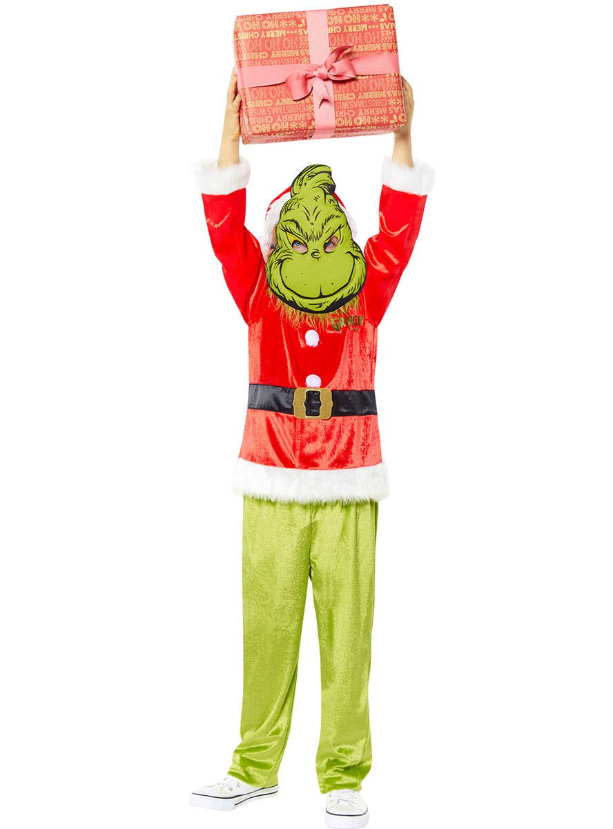 Image of Dr Seuss The Grinch Boys Christmas Costume - Alternate Front Image 3