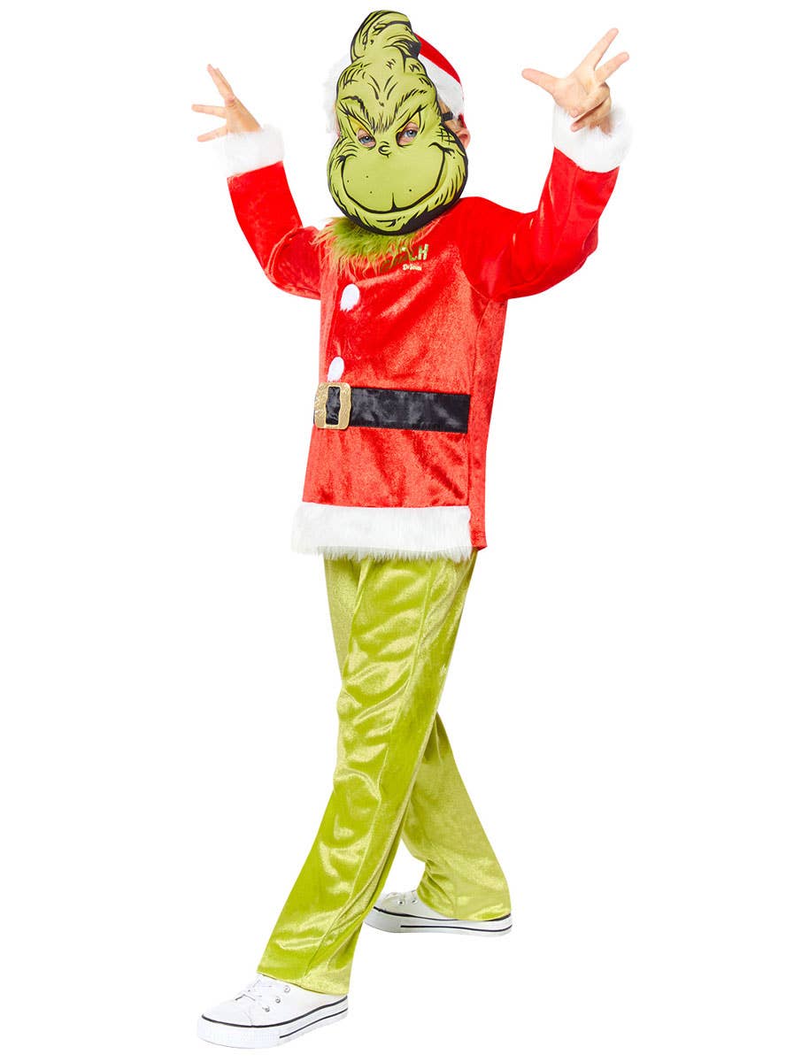 Image of Dr Seuss The Grinch Boys Christmas Costume - Alternate Front Image 2