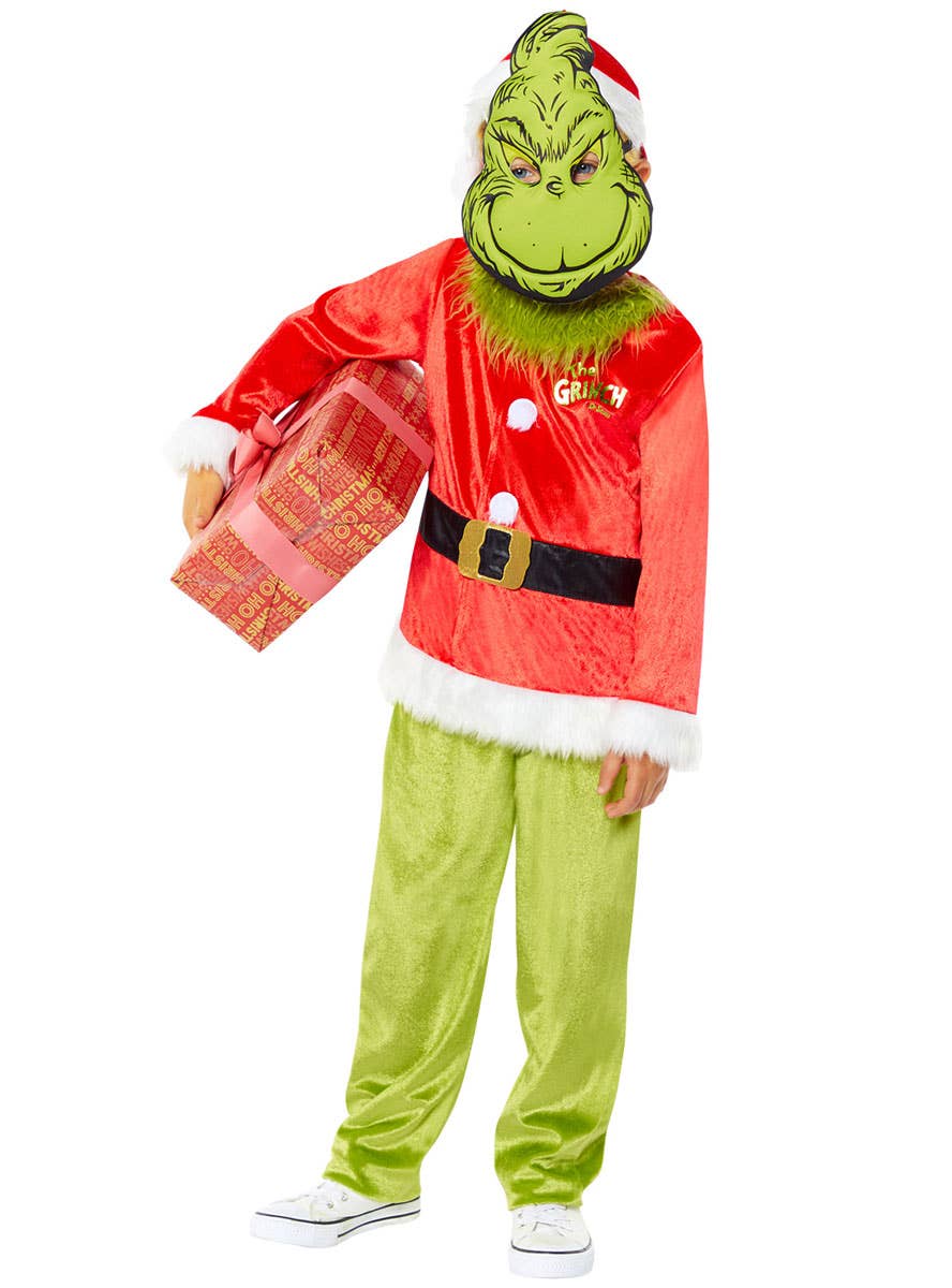 Image of Dr Seuss The Grinch Boys Christmas Costume - Alternate Front Image 1