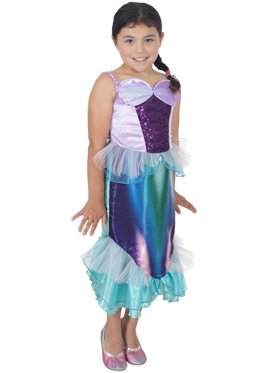 Image of Disney Princess Ariel Girls Little Mermaid Costume - Side View