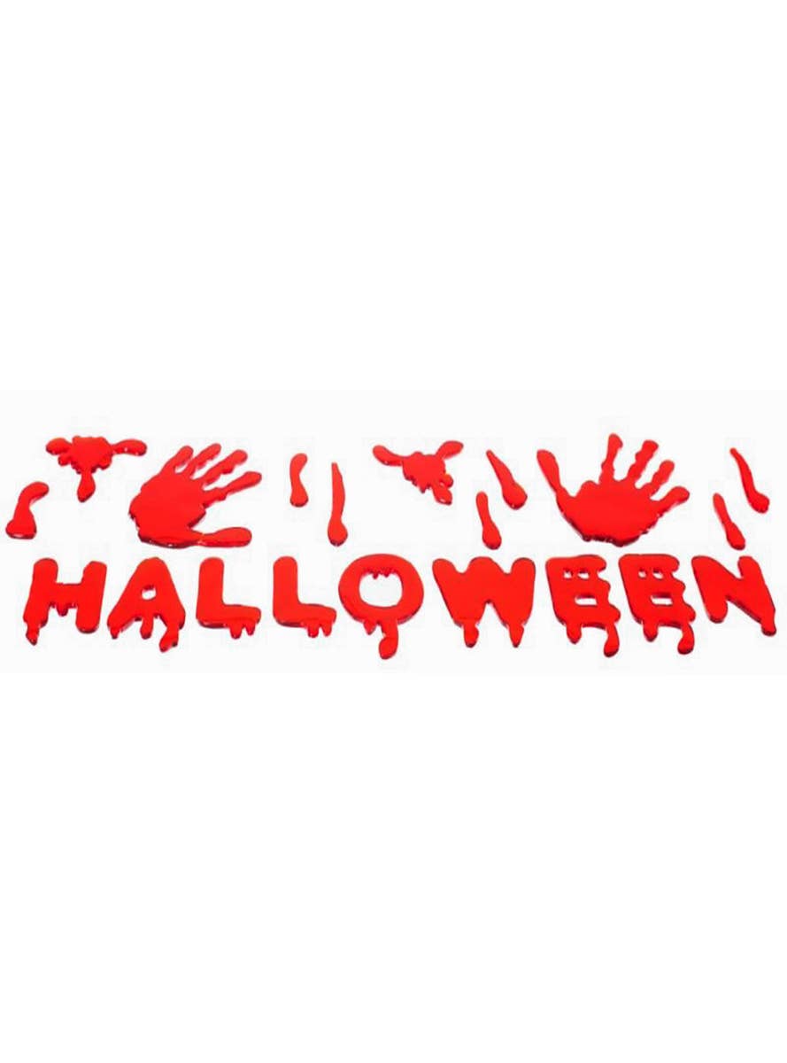 Image of Happy Halloween Bloody Hand Prints Window Cling