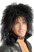 1980s Fashion Crimped Men's Rock Star Black 80s Costume Wig - Main Image