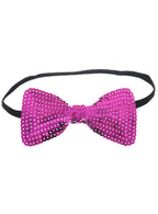 Image of Sequinned Pink Bow Tie Costume Accessory