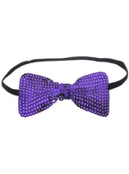 Image of Sequinned Purple Bow Tie Costume Accessory