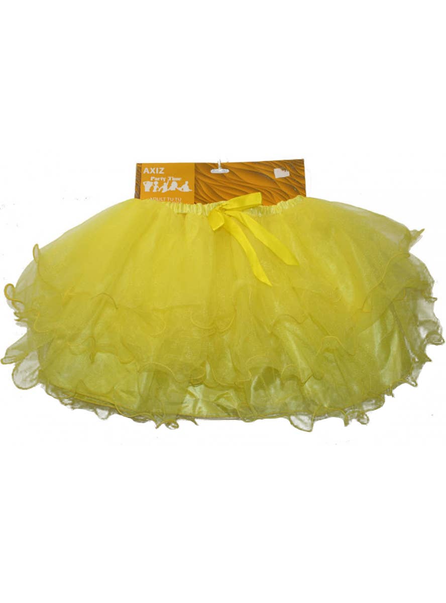 Image of Ruffled Yellow Womens Layered Costume Tutu Skirt