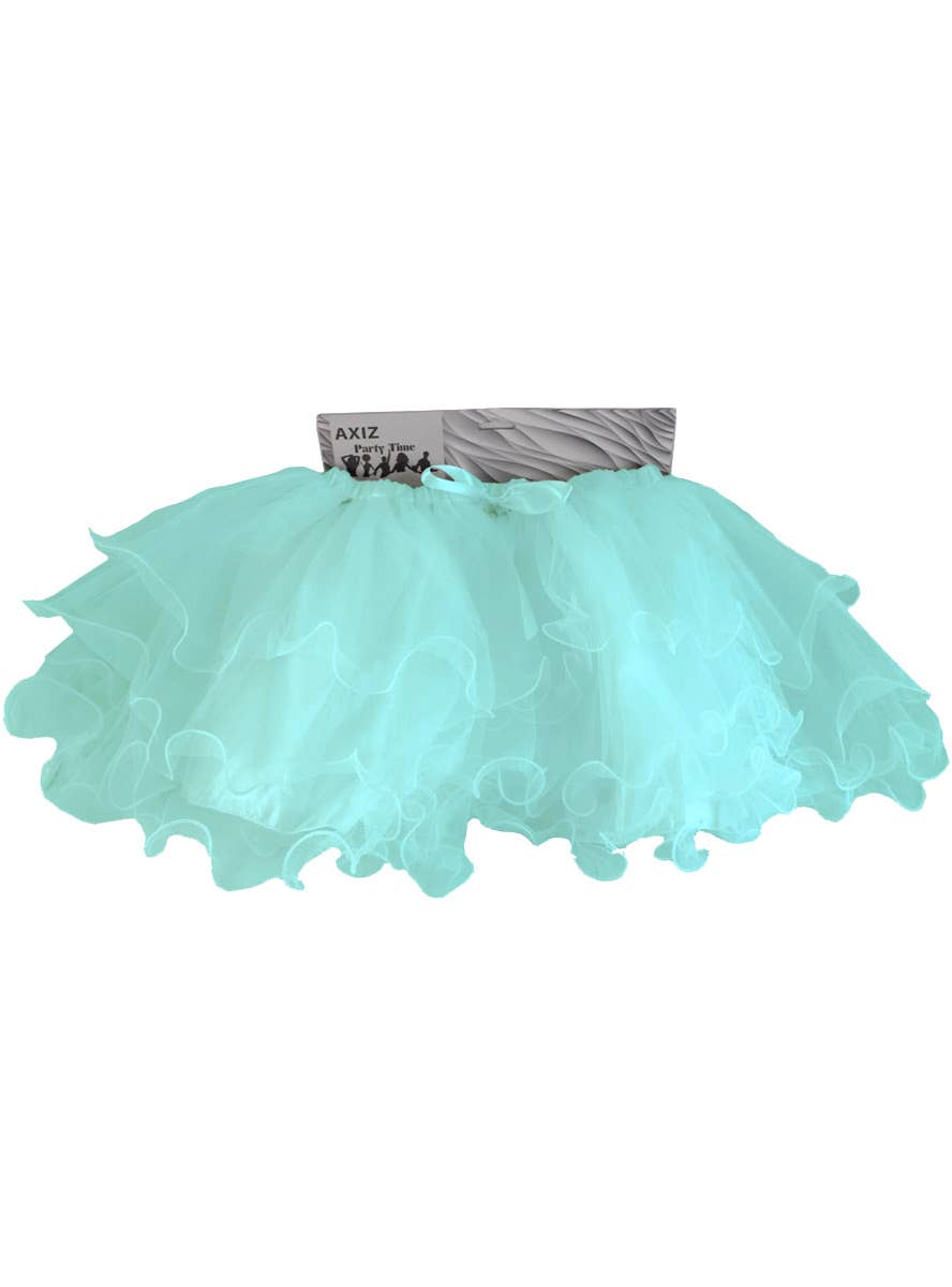 Girls Aqua Blue Layered Mesh Tutu Costume Skirt