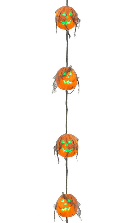 Light Up Orange Pumpkin Hanging Halloween Decoration Main Image