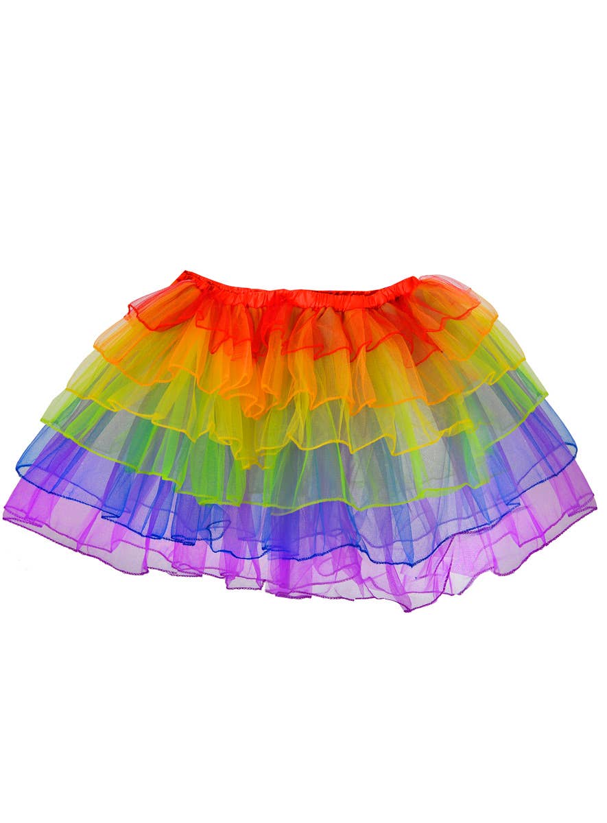 Mardi Gras Womens Layered Rainbow Petticoat - Main Image