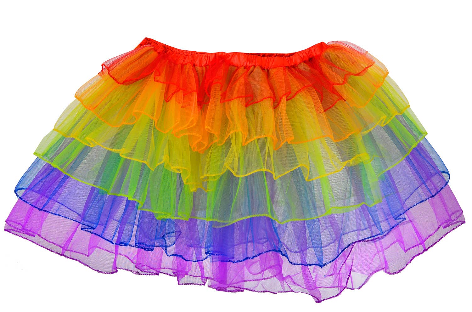 Mardi Gras Womens Layered Rainbow Petticoat - Alt Image