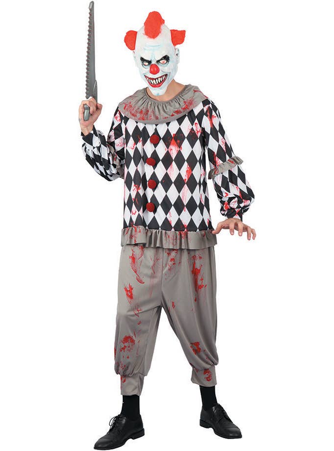 Men's Scary Clown Halloween Fancy Dress Costume